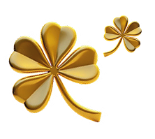 Ícone de trevos dourados em 3d